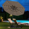 Tangkula 10 FT Solar Patio Umbrella w/ 32 LED Lights 3-Tier Vented Top Tilt Adjustment - 3 of 4