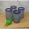 Dos Sueños Mexican Hand Blown Drinking Glasses - Blue Spiral - 14oz - Set of 4 - 3 of 3