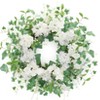 Hydrangea and Ivy Leaf Wreath – 21.5"D Faux Floral Door Accent by Melrose - 3 of 3