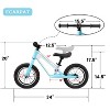 Balance Bike, 12" Rubber Foam Tires, Adjustable Seat, Sport Training Bicycle - 2 of 4