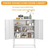 NicBex 33.5" Modern 2-Doors Sideboard,Kitchen Storage Cabinets with 2 Shelves and Magnetic Doors for Kitchen, Living room, and Dining Room,White - 4 of 4