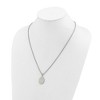 Chisel Stainless Steel Brushed with Polished Edges Oval Pendant on a 22" Box Chain Necklace - 4 of 4