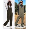 EXLURA Womens High Roller Denim Bib Jumpsuits Casual Loose Overalls Baggy Jeans Romper with Pockets Outfits - 3 of 4