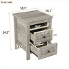 NicBex Mid-Century 2 Drawers Tall Nightstand Bedside End Table with Shelf for Bedroom & Living Room - 3 of 4