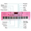 iMountek"61-Key Digital Keyboard for Kids with Stand, Microphone & Learning Features - Beginner Piano"Pink - 2 of 4