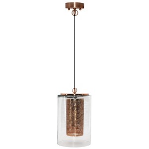 17" Park Ave Cylinder 1-Light Glass Pendant - River of Goods - 1 of 4