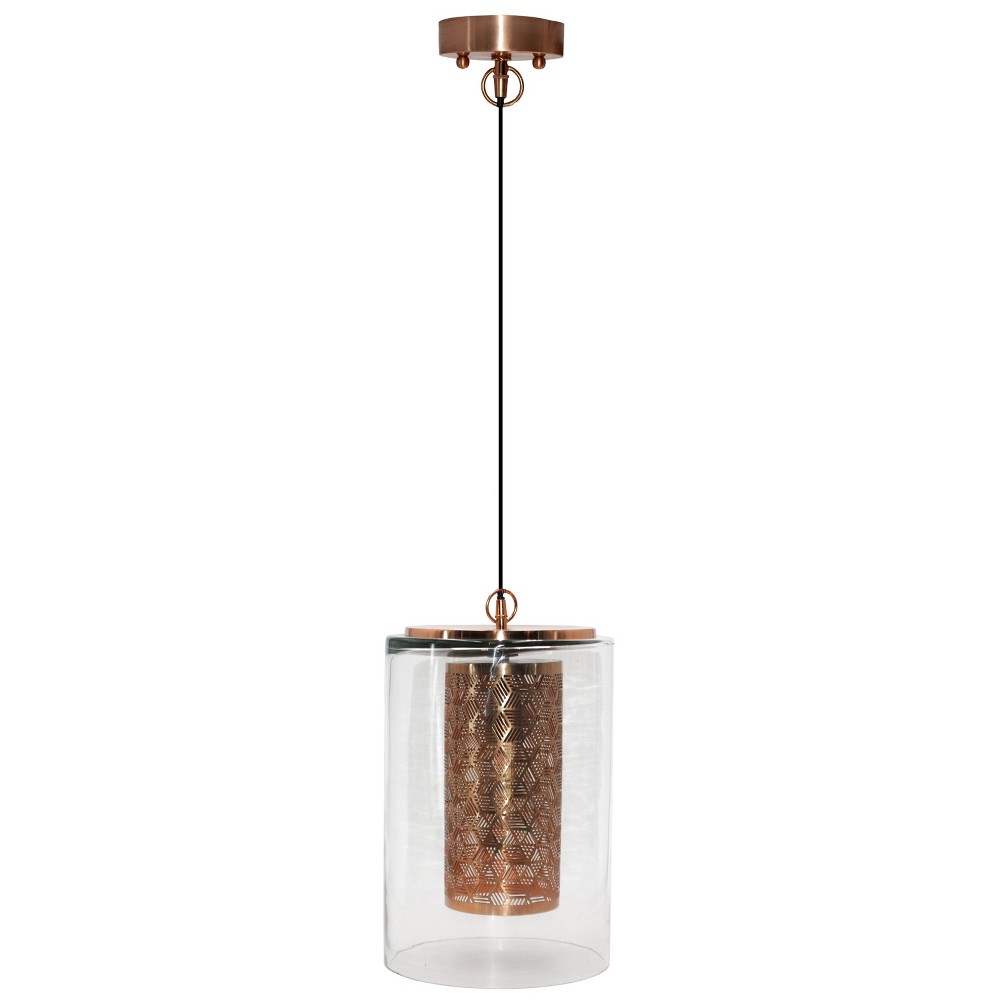 Photos - Chandelier / Lamp 17" Park Ave Cylinder 1-Light Glass Pendant - River of Goods