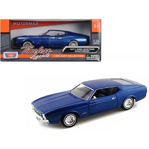 1971 Ford Mustang Sportsroof Blue 1/24 Diecast Model Car by Motormax - 1 of 3
