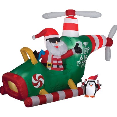 Gemmy Inflatable Animated Helicopter With Santa Led Lighted Yard ...