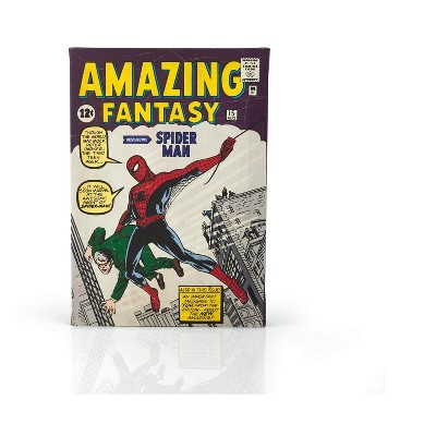 Geek Fuel c/o INDUSTRY RINO Marvel Comics Spider-Man Amazing Fantasy #15 Comic Book Canvas | 9 x 5 Inches