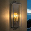 C Cattleya Luxury Black Outdoor Wall Lantern Sconce with Seeded Glass and Gold Accent - 2 of 4