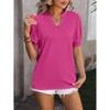 Women's Short Sleeve V Neck T Shirts Trendy Casual Spring Tops Summer Fashion Tees Basic Clothes - 3 of 4