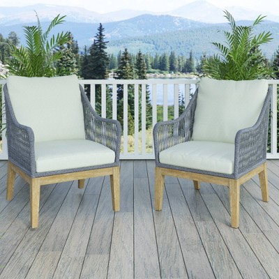 2pk Arm Chairs with Cushions - TK Classics