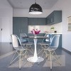 LeisureMod 5-Piece Dining Set with 35" Round Dining Table in White Iron Pedestal Base and 4 ABS Plastic Side Chair with Gold Base - 2 of 4