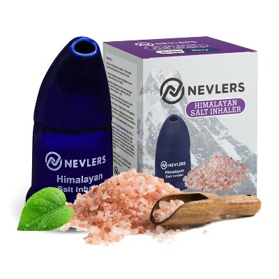 Nevlers Salt Inhaler With 6 Oz Of Natural Himalayan Pink Salt - Navy ...