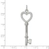 Black Bow Jewelry Rhodium Plated Sterling Silver and CZ Encrusted Heart Key Pendant - 4 of 4