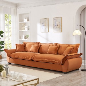 125.98'' Velvet Modular Sectional Sofa with Storage and Removable Backrest and Throw Pillows - 1 of 4