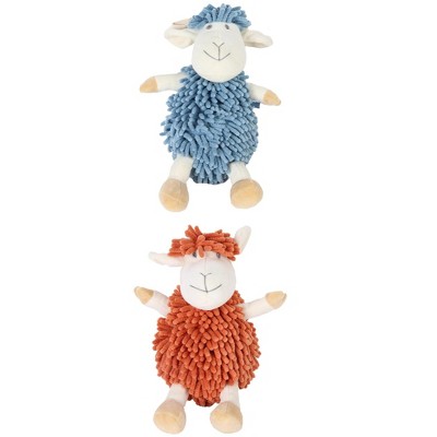 REGALWOVEN Cute Sheep Chenille Soft Absorbent Quick Drying Fuzzy Ball Hand Towel 9" x 13" 2 Pcs