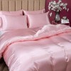 5 Piece Satin Duvet Cover Set, Luxury Blush Pink, Full/Queen Size, Zipper Closure, 1 Duvet+ 4 Pillow Cases - 4 of 4