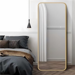 Lyngins 64" Full-Length LED Mirror with 3 Color Temperatures,Floor Mirror with Dimmable Touch Control,Full Body Mirror for Bedroom,Living Room - 1 of 4