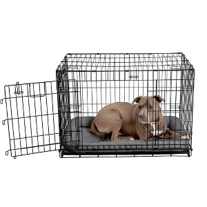 FurHaven Faux Lambswool Bolster Crate Pet Bed - 1 of 4