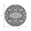 HomeRoots 8' Charcoal Gray And Beige Round Medallion Washable Indoor Outdoor Area Rug - 3 of 4