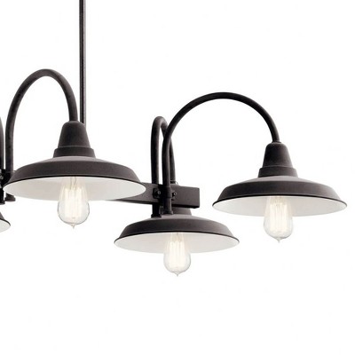 Anvil Iron and Weathered Zinc 6-Light Industrial Chandelier