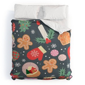 Deny Designs King Emanuela Carratoni Ditsy Christmas Comforter and Pillow Sham - 1 of 4