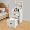 YIYIBYUS Vanity Desk with Makeup Stool, Makeup Vanity Table, Pink - 2 of 4