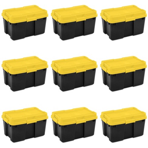 Greenmade Extra Strong 27 Gallon, Black and Yellow Storage Bin (4pack)