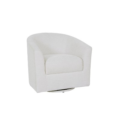Liria Wooden Upholstered Barrel Chair for Livingroom with Metal Swivel Base | ARTFUL LIVING DESIGN