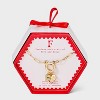 14K Gold Dipped Cubic Zirconia Puffy Heart Charm Initial Necklace - A New Day™ Gold - 3 of 4