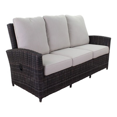Courtyard Casual Cheshire Recline Sofa Two End Seats Reclines   Solution Dyed Acrylic with EverBloc DWR Treatment