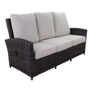 Courtyard Casual Cheshire Recline Sofa Two End Seats Reclines   Solution Dyed Acrylic with EverBloc DWR Treatment - 1 of 4
