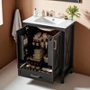 24" Bathroom Vanity with Sink, Freestanding Solid Wood Frame Cabinet with 2 Soft-Close Doors, 1 Drawer & Shelves, Modern Storage for Bathroom - 2 of 4