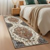 Faux Wool Machine Washable Boho Vintage Printed Area Rug Stylish Indoor Non Slip Stain Resistant Ultra Thin Non Shedding Carpet - 2 of 4