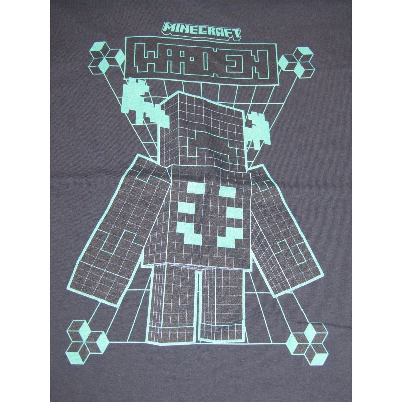 Minecraft Warden Distortion Clash Trend Graphic Youth Boys Navy T-Shirt, 2 of 3