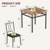 Dining Table Set for 2, Kitchen Table and 2 Chairs, Square Dining Room Table Set for Small Space, Apartment, Home, Office, Rustic Brown - 2 of 4