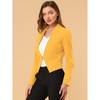 INSPIRE CHIC Women's Collarless Work Office Long Sleeve Cropped Blazers - 4 of 4