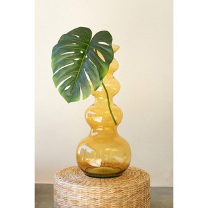 Large Glass Bubble Vase – Amber – 24" Tall Decorative Accent by Kalalou - 1 of 4