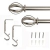 Decorative Drapery Single Rod Set with Cage Ball Finials Brushed Nickel - Lumi Home Furnishings - 4 of 4