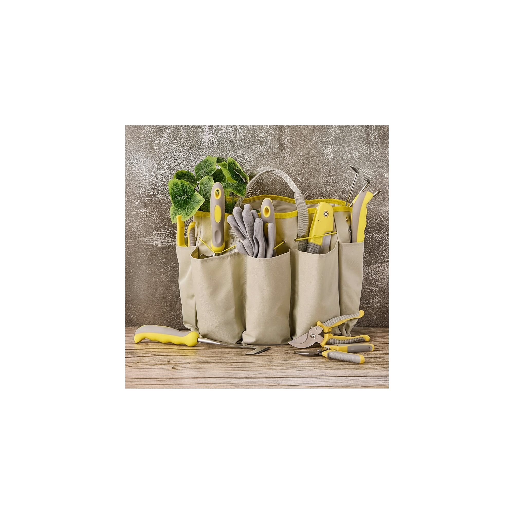 The Lakeside Collection Garden Tool Set With Caddy - 10 Piece Set -