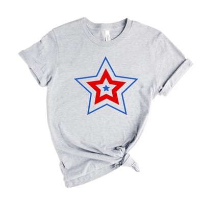 Simply Sage Market Women's Patriotic Three Star Short Sleeve Graphic Tee
