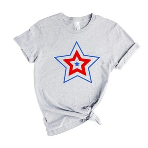 Simply Sage Market Women's Patriotic Three Star Short Sleeve Graphic Tee - 1 of 2