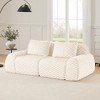 82" Modular Sectional Sofa Flannelette 2-Seater Deep Seat Buckle No Assembly Cream - 2 of 4