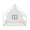 CAVINAS Full Size Floor Bed House-Shaped Modern Wooden Bed Frame with Light, Guardrail and Headboard for Bedroom - 3 of 4
