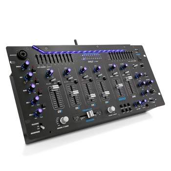 Pyle PYD1964B.5 6 Channel Sound Board Mixer System w/ Bluetooth Wireless Receiver & 5U Rack Mount for DJ Studio Console Controller Audio Mixing