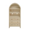Okak Arched Display Cabinet, Storage Cabinet with 3 Shelves and 3 Drawers, Freestanding Cabinet for Living Room, Bedroom and Office, Natural - 4 of 4