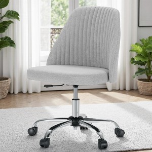 FONTOI Task and Office Chairs, Office Chair with Cross-Leg and Adjustable Height, Armless Swivel for Home Office, Gray, 20.4"*22.8"*29.3" - 1 of 4