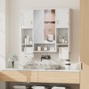 VECELO Bathroom Storage Cabinet with Mirror & Towel Rack, Wall Mounted Medicine Cabinet with Door & Open Shelves, White - 4 of 4